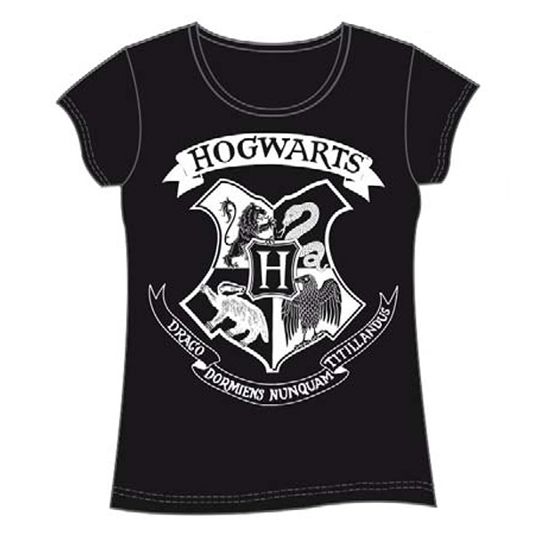 Camiseta Chica Hogwarts Negra