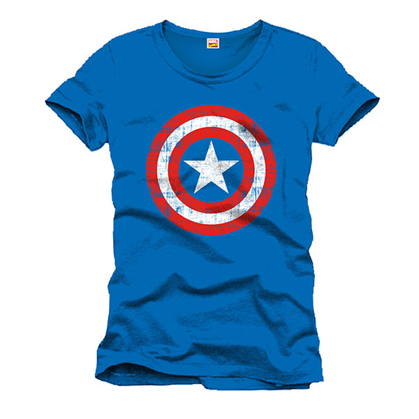 Camiseta Escudo Capitán América Azul Claro