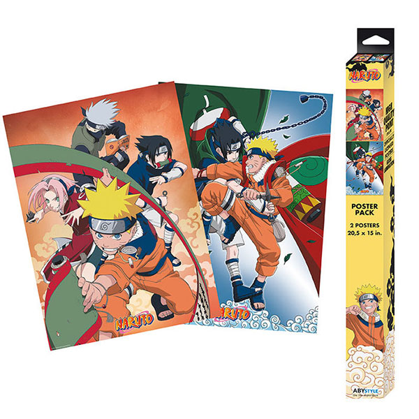 Set Dos Pósters Naruto Equipo 7 52x38