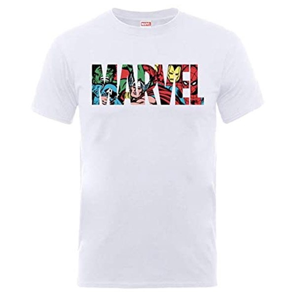 Camiseta Blanca Marvel Comic Logo