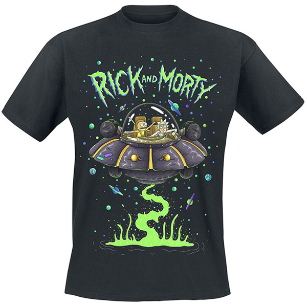 Camiseta Rick y Morty Nave Negra